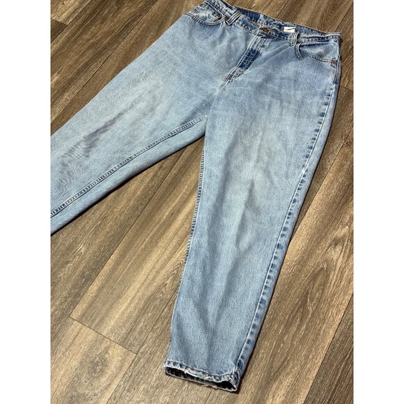 VINTAGE 90'S LEVI'S 551 WOMENS RELAXED FIT TAPERED LEG 14 SHORT COTTON USA Y2K - Picture 2 of 12